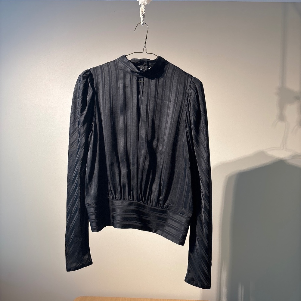 Silk Mock Neck Blouse